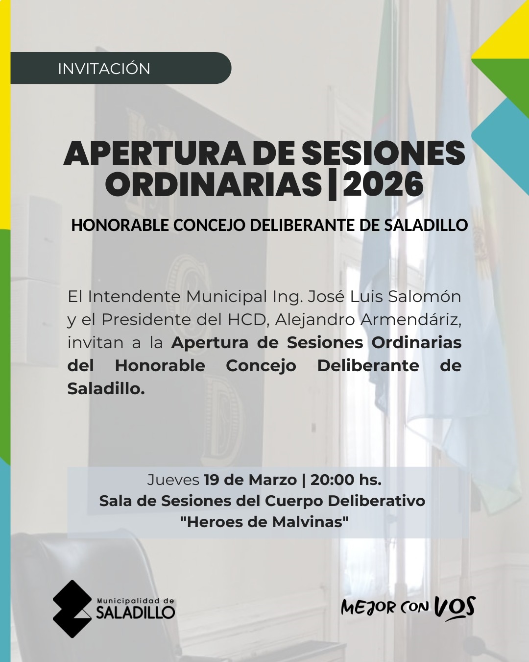 CONCEJO DELIBERANTE:  Apertura de Sesiones 2026 - Invitación